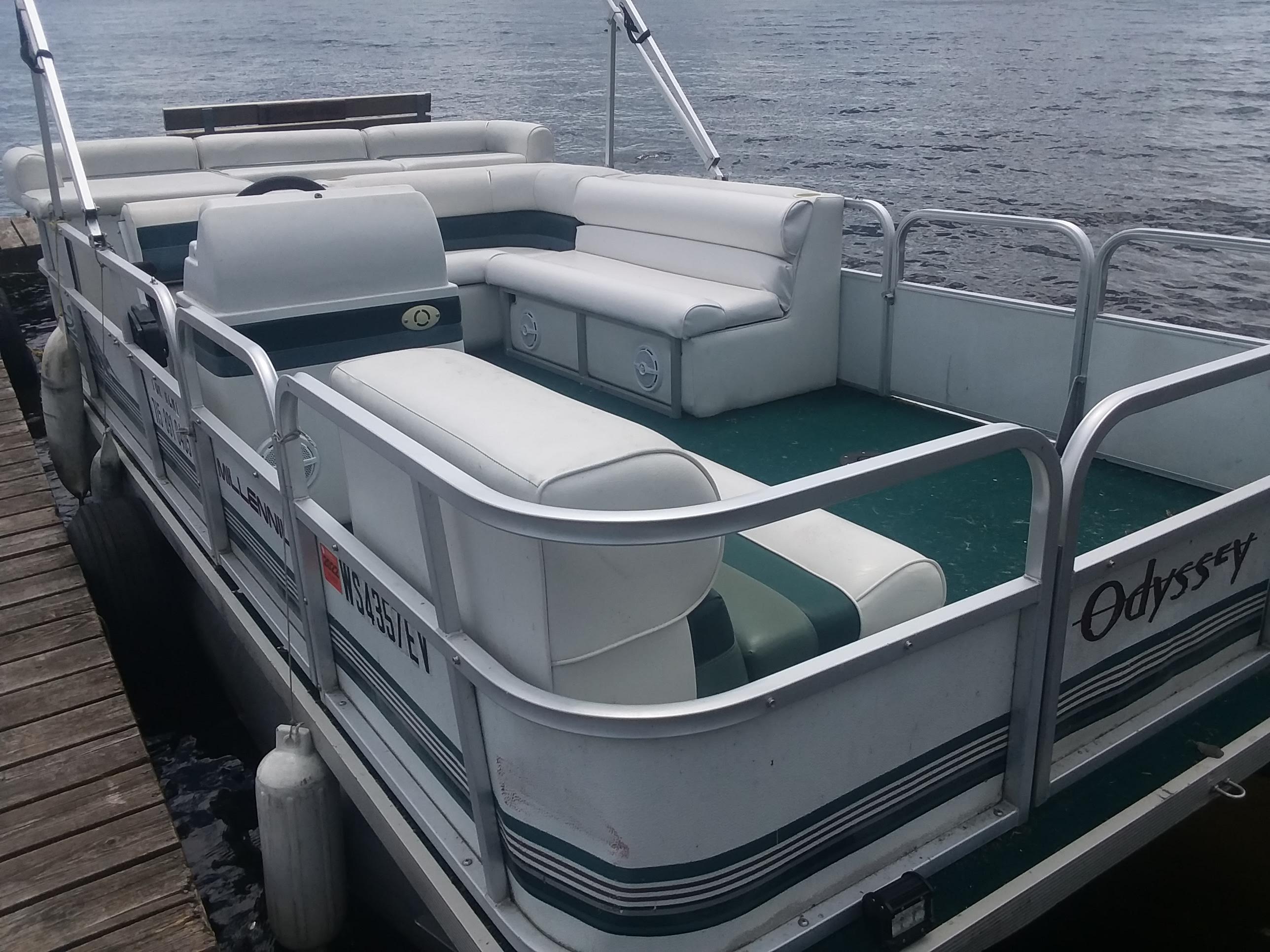 Pontoon rental on Big Saint Germain Lake Twin Waters Rentals