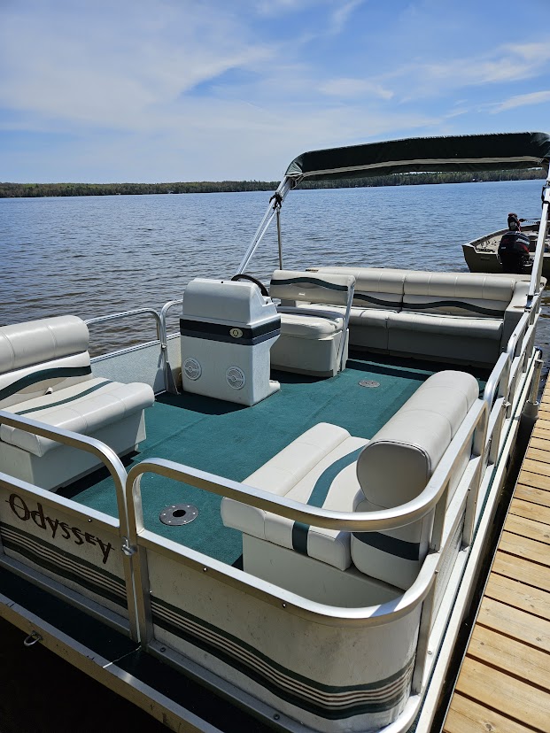 Pontoon rental on Big Saint Germain Lake Twin Waters Rentals