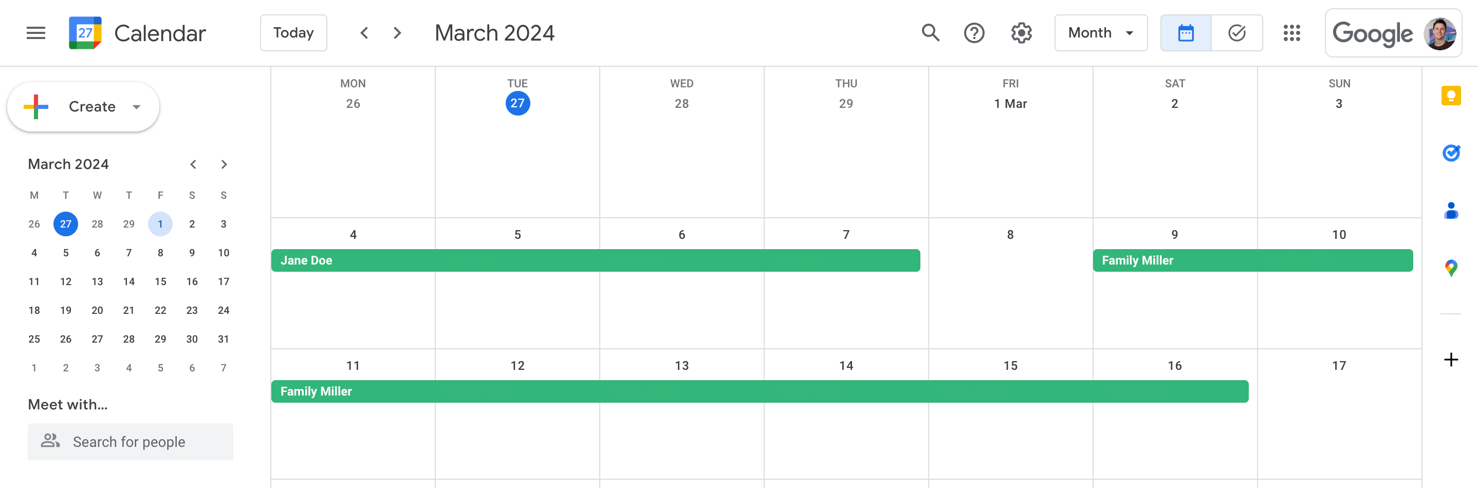 Booking calendar for Google Calendar