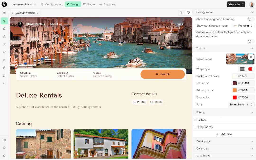 Create your own rental unitwebsite-