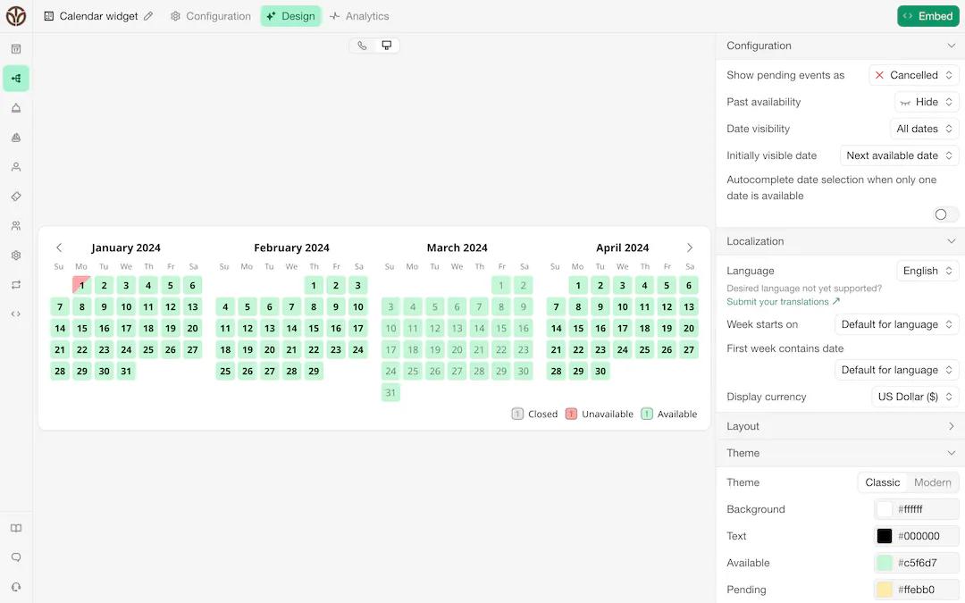 Set up your availability calendar
