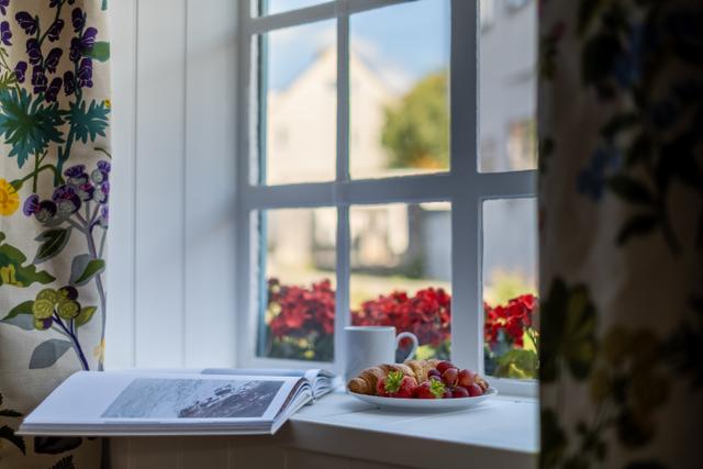 View from the window in the lounge of this holiday home looking out at the River Lym 