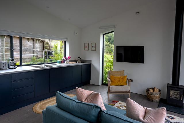 Summer house cabin kitchen & countryside views