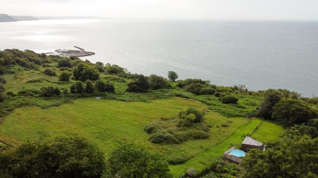 Panoramic views from holiday property cabins of Lyme Bay 