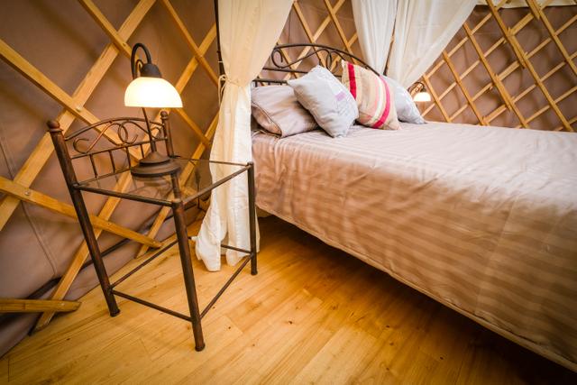 Puy de Sancy Yurt - Internal - Double Bed - Left