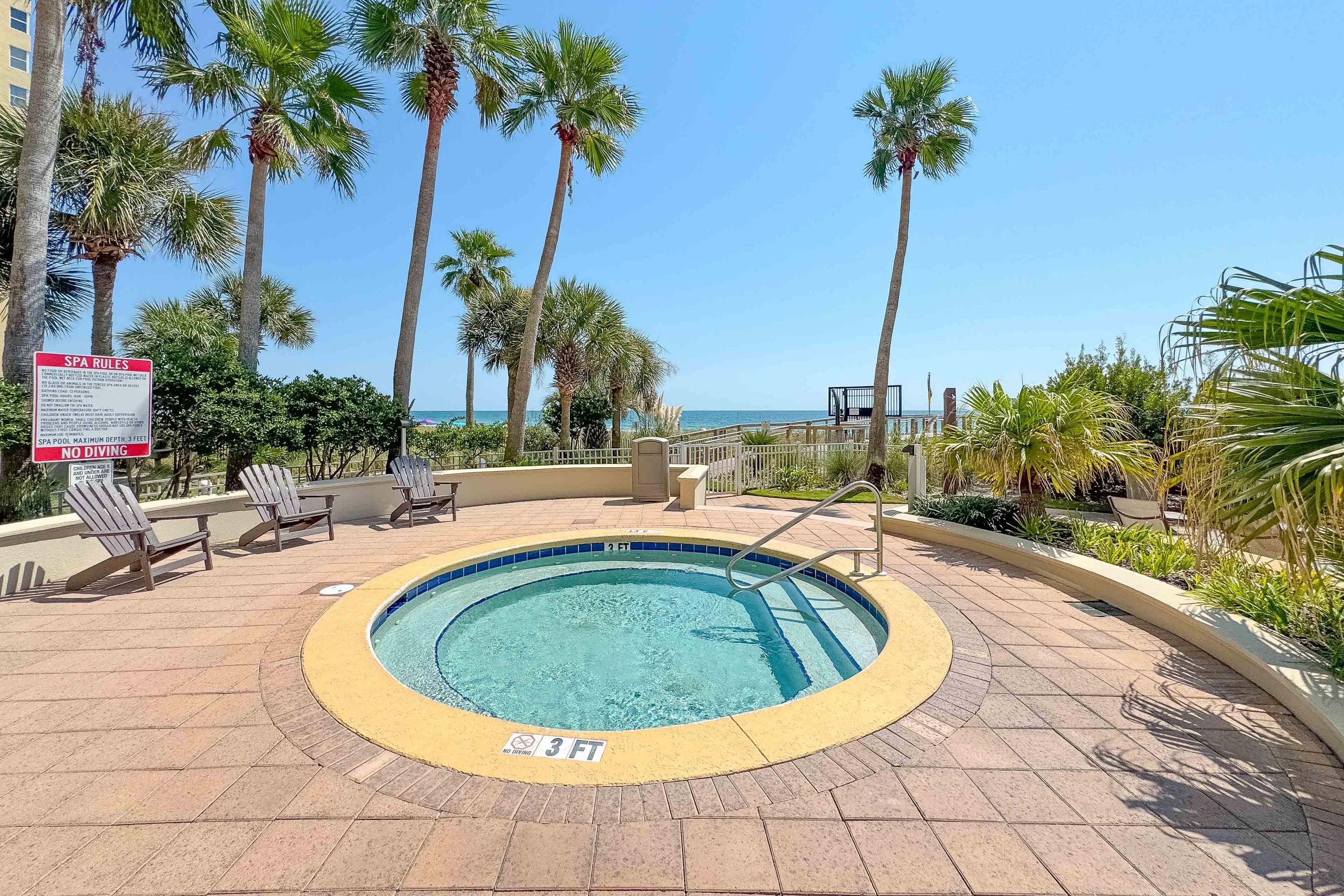 Enjoy a relaxing visit to Indigo's hot tub