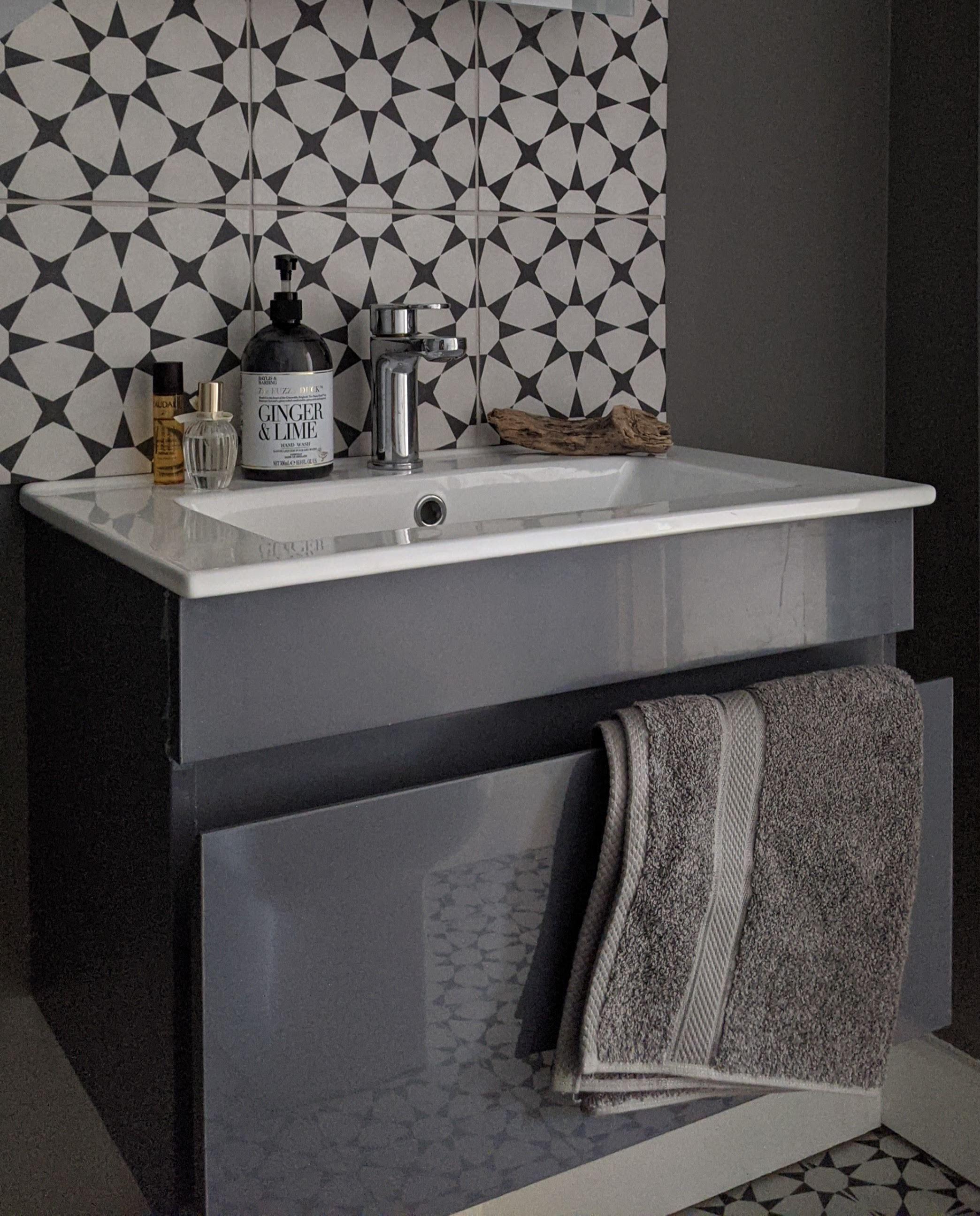 Contemporary tiles and new modern sink 