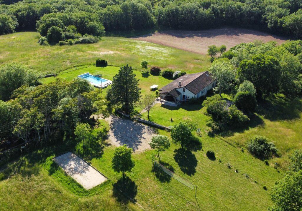 Het Terriër Huisje vanuit de lucht