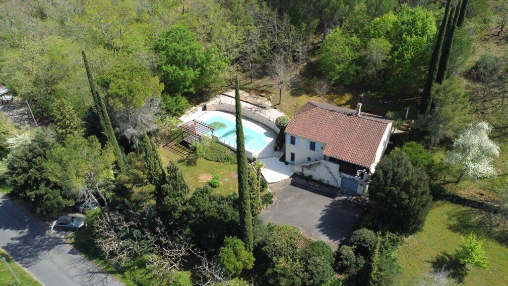 Luchtfoto van de vakantiewoning