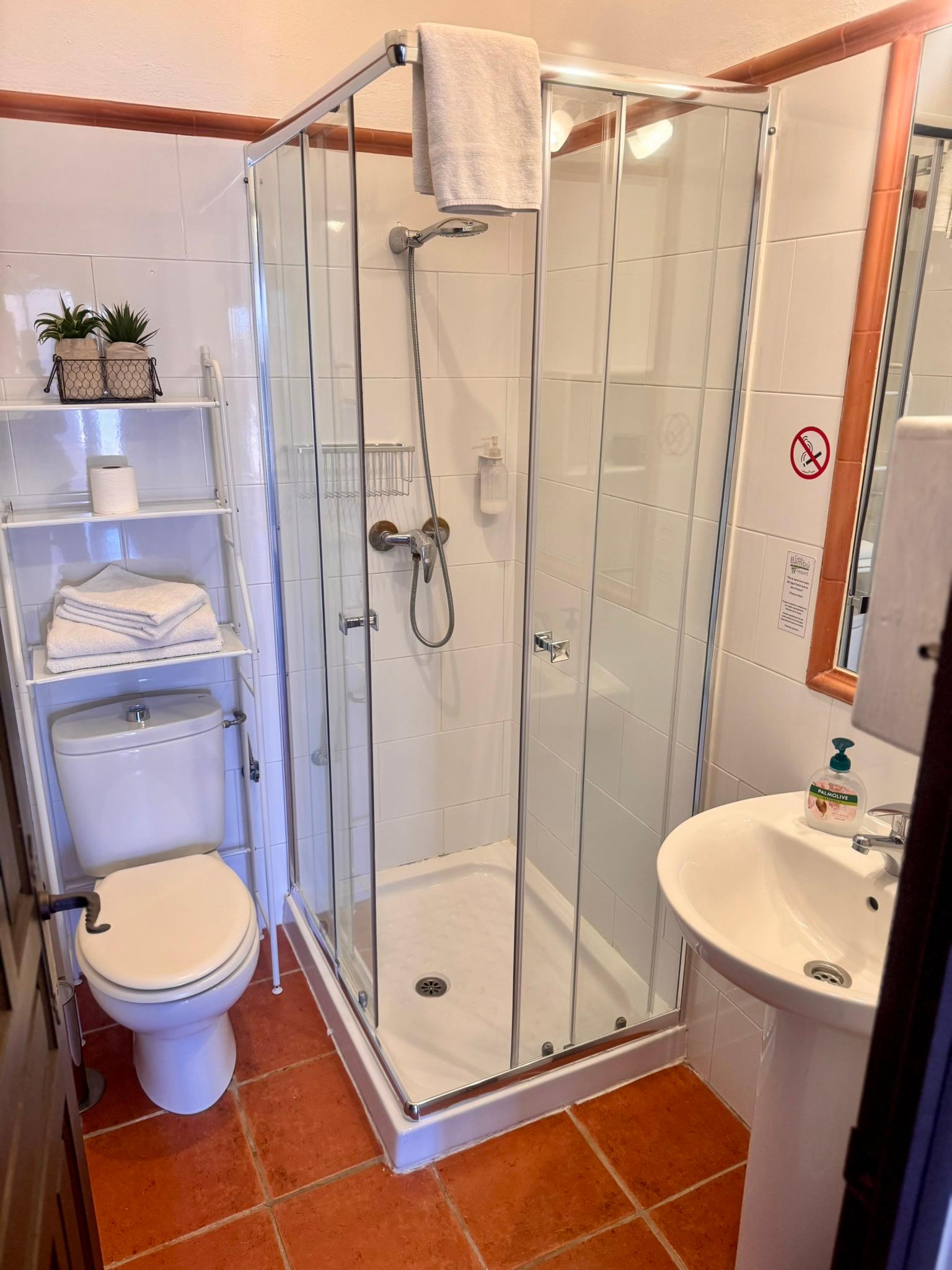 badkamer met toilet en handdoeken