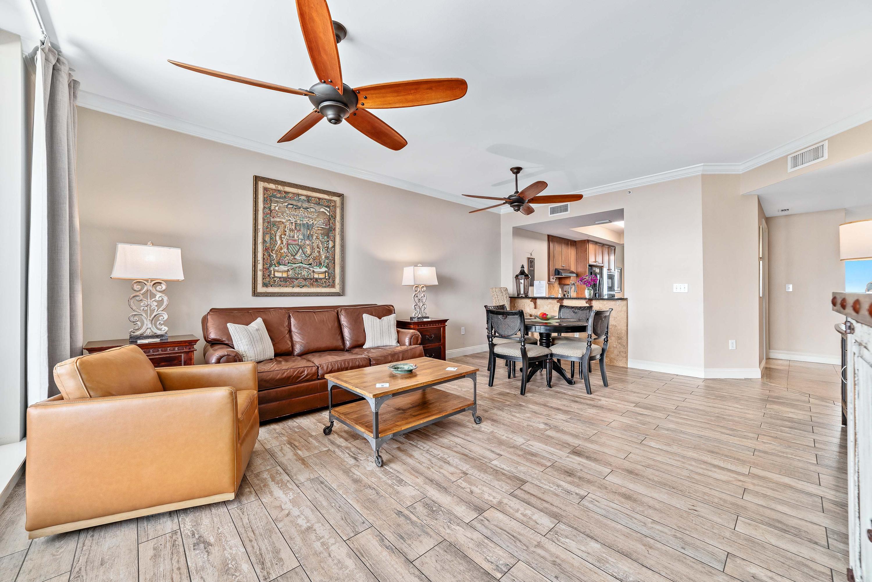 Living Room and Dining Showing the Kitchen Bar