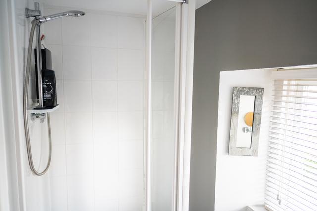 Shower on the ground floor at period characterful Lynch View Cottage in central Lyme Regis 