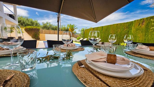 2nd dining set at the outdoor kitchen