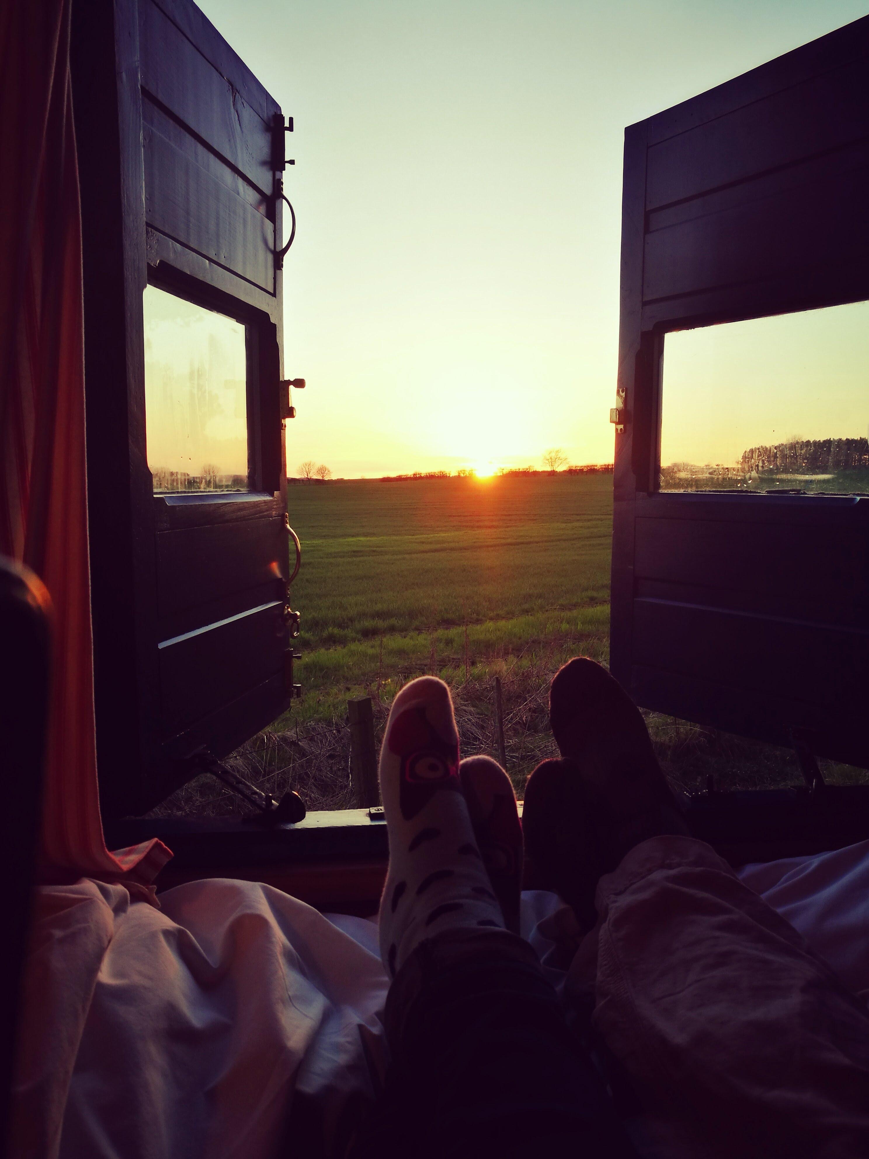 chilling at sunset