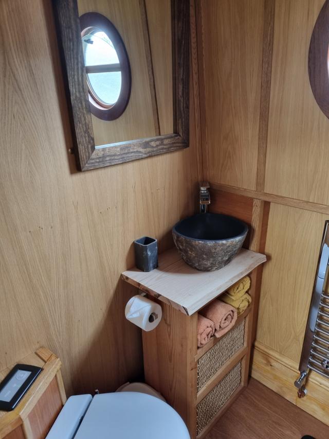 One of the two bathrooms