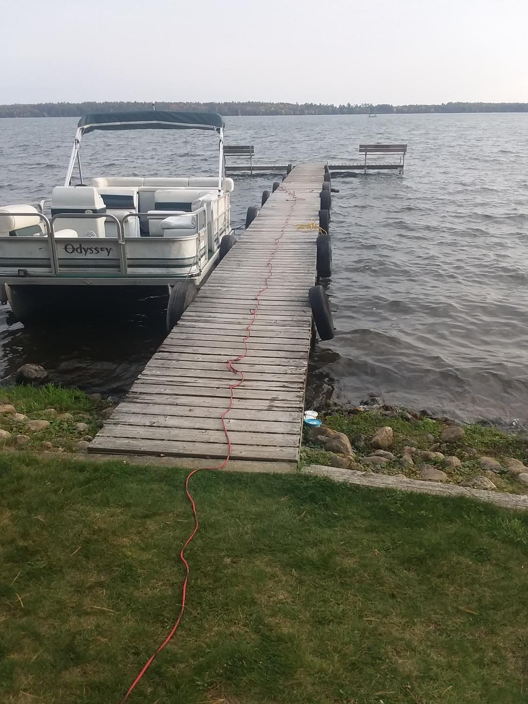 Pontoon rental on Big Saint Germain Lake Twin Waters Rentals