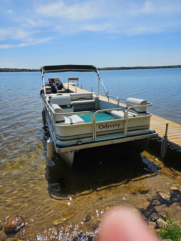 Pontoon rental on Big Saint Germain Lake Twin Waters Rentals