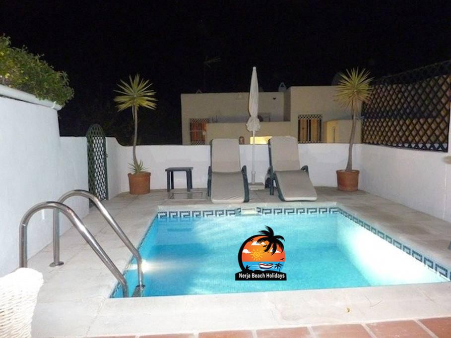 Plunge pool at night