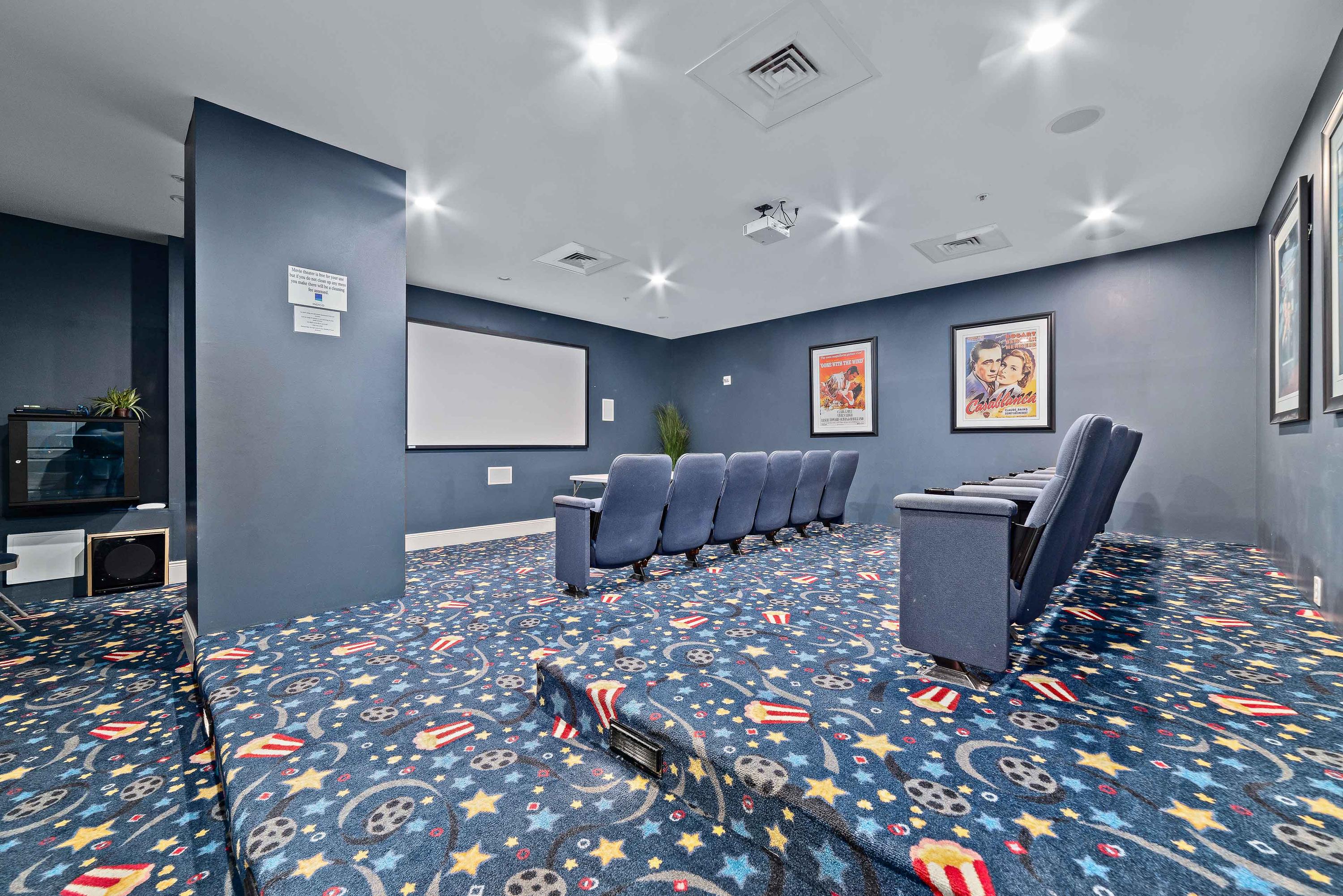 Theatre Room is available for guest use, by reservation and at no charge.