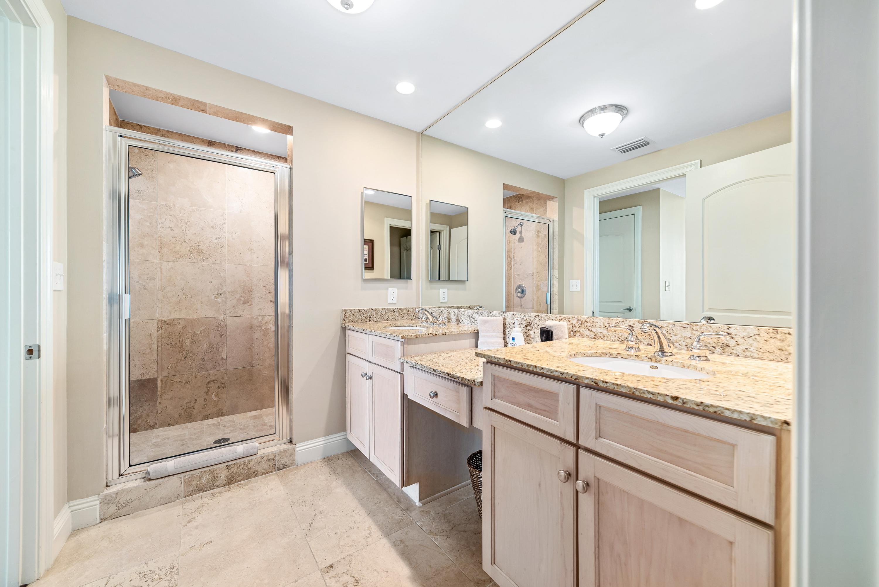 Guests are amazed at the size of the double vanity Master Bathroom