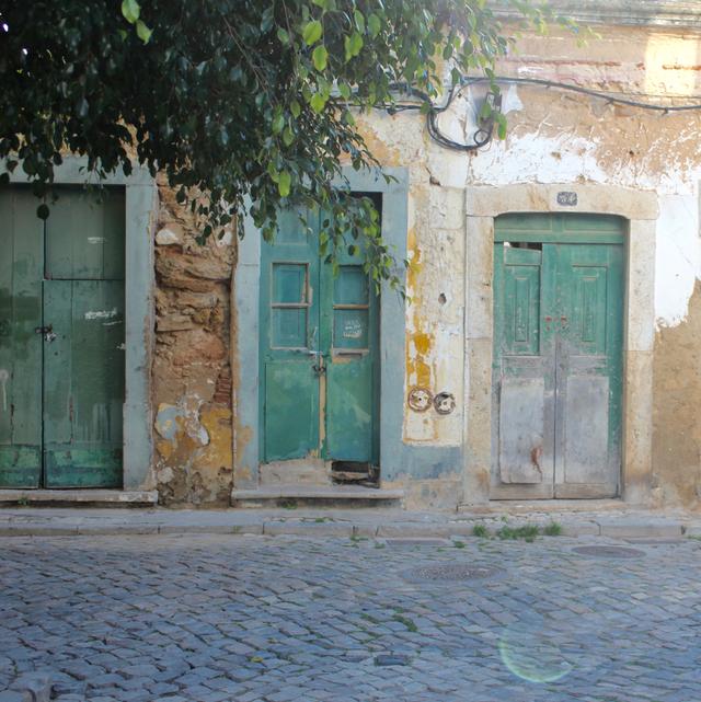 Traditional Portuguese street in Olhão old town