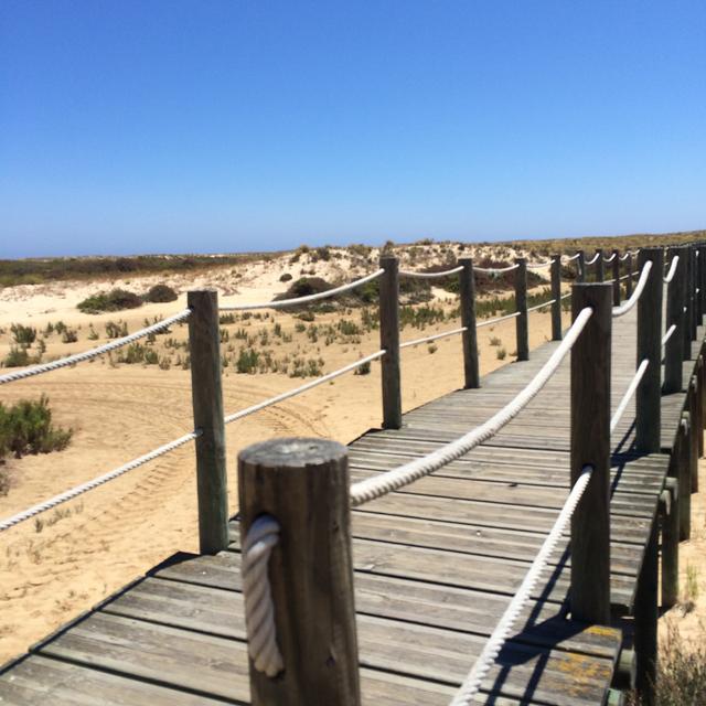 White sandy island beach near Olhão in southern Portugal