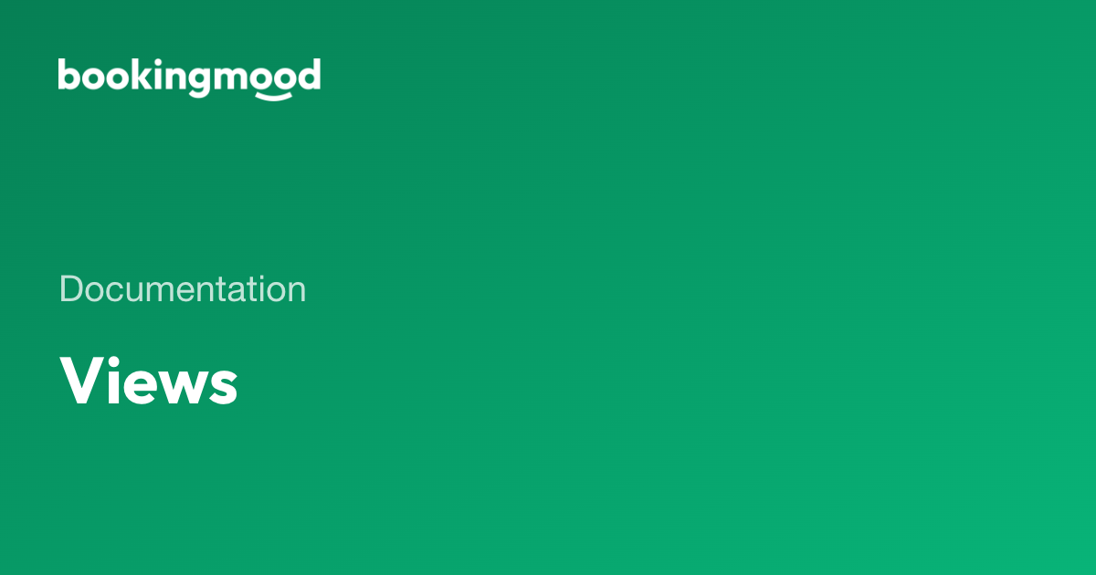 Views | Bookingmood docs