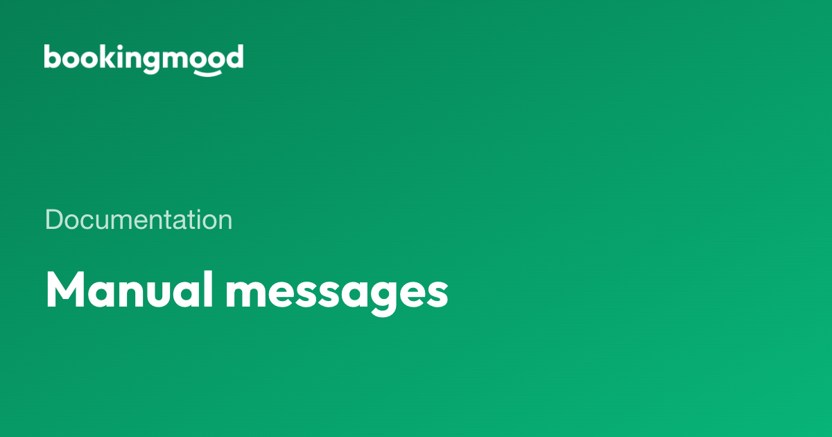 Manual messages | Bookingmood docs