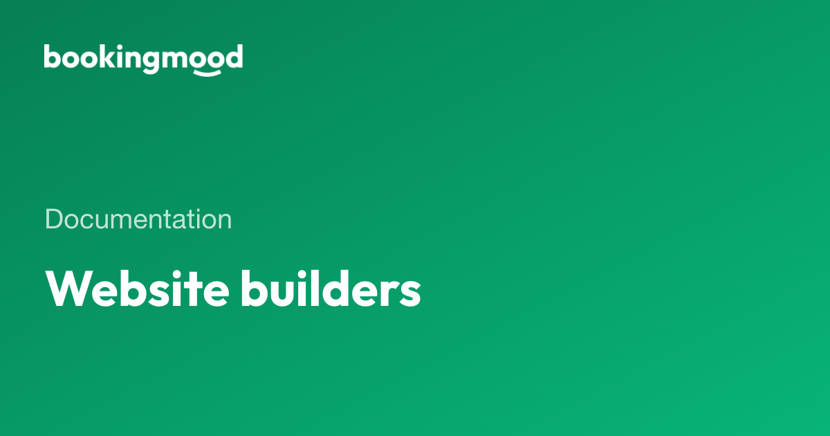 Website builders | Bookingmood docs