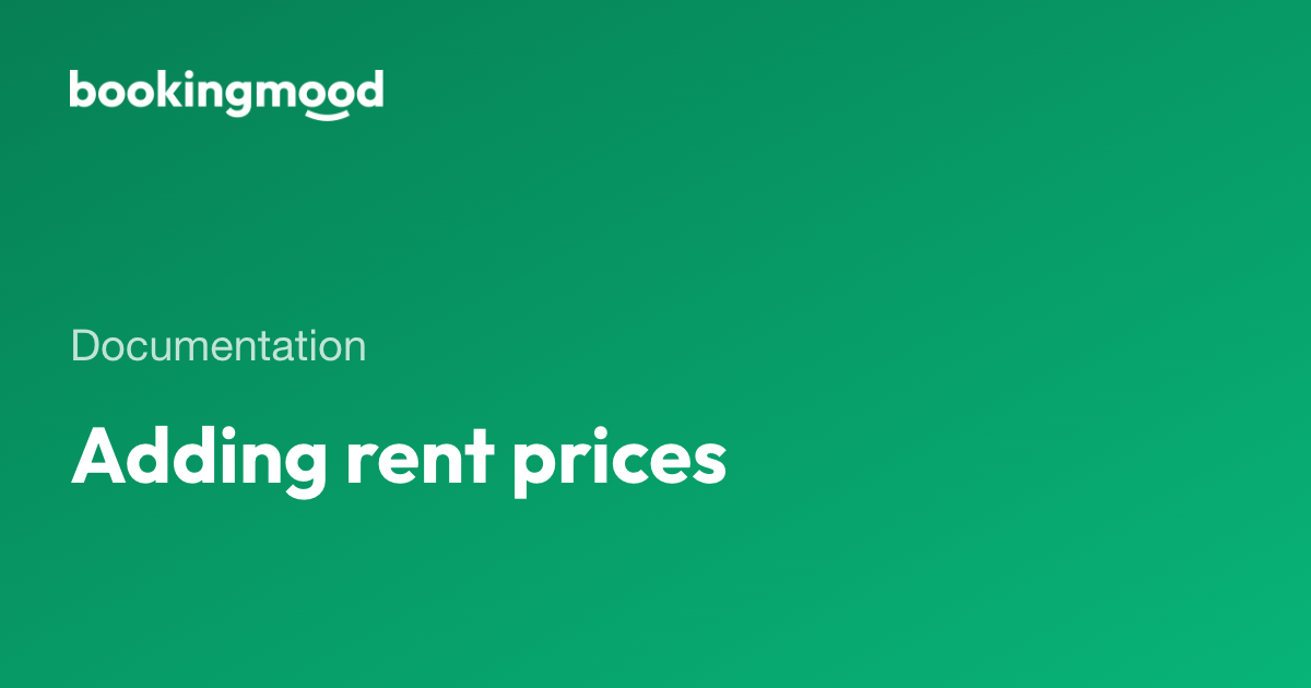 Adding rent prices | Bookingmood docs