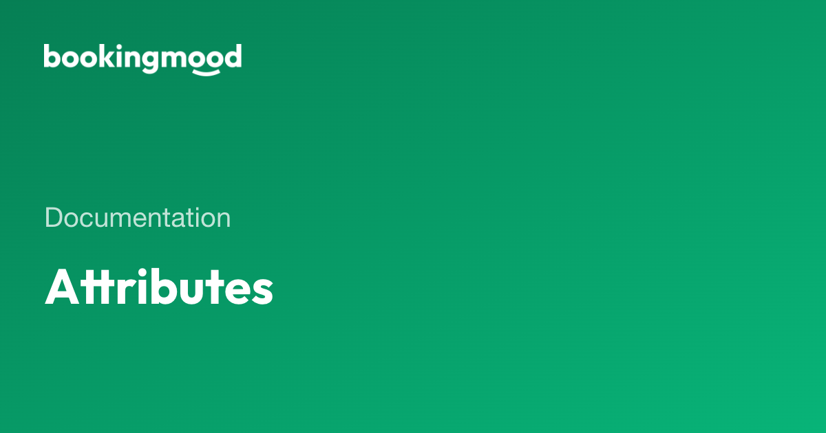 Attributes | Bookingmood docs