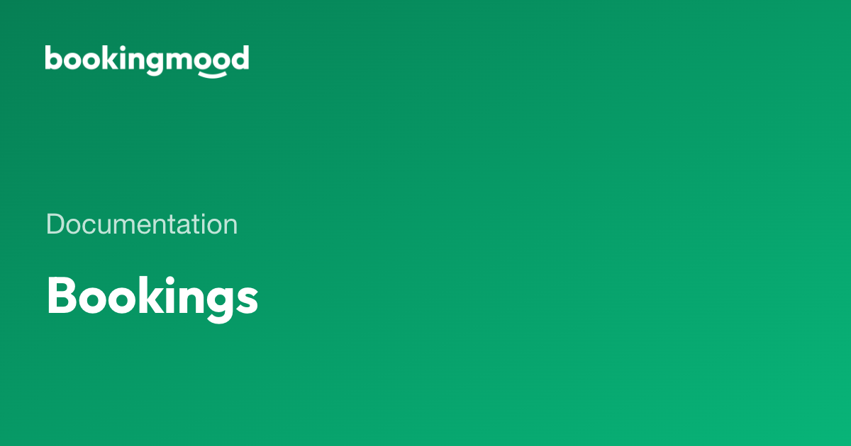 Bookings | Bookingmood docs