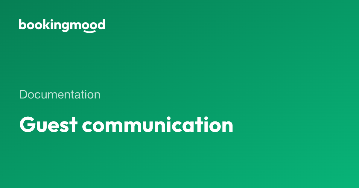 Guest communication | Bookingmood docs