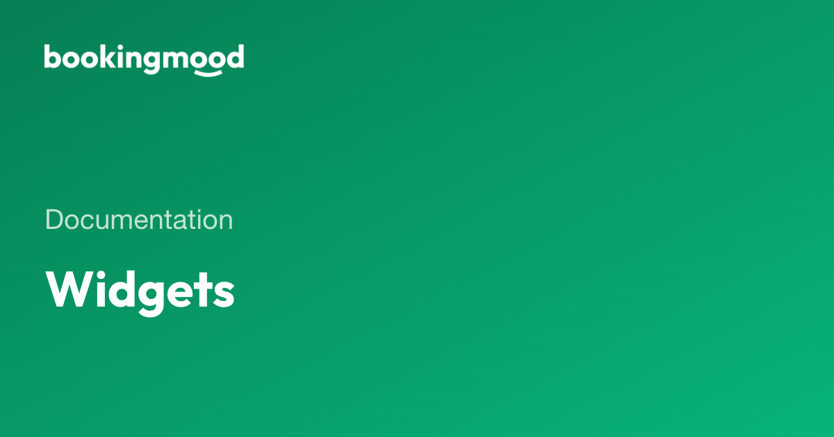 Widgets | Bookingmood docs