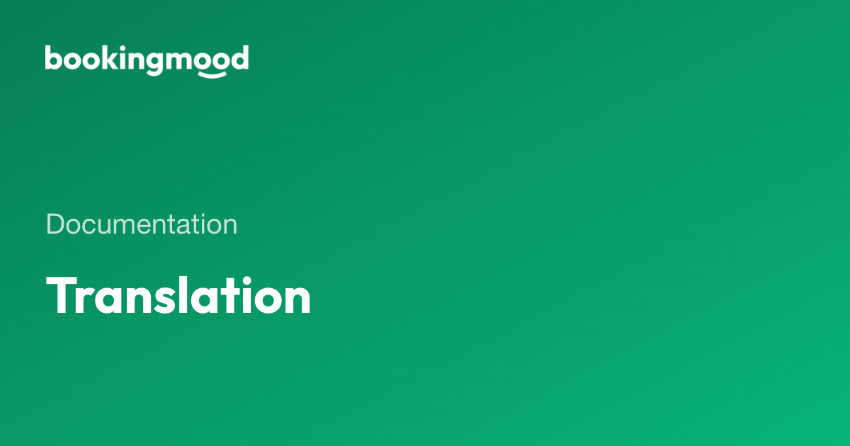 Translation | Bookingmood docs