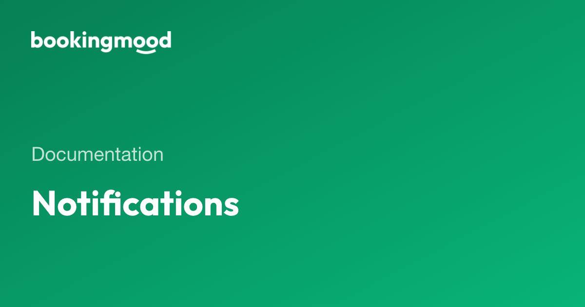 Notifications | Bookingmood docs