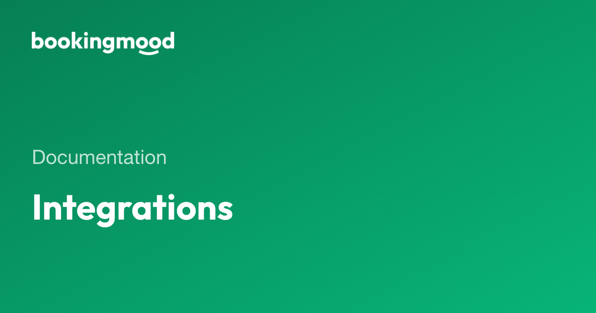 Integrations | Bookingmood docs