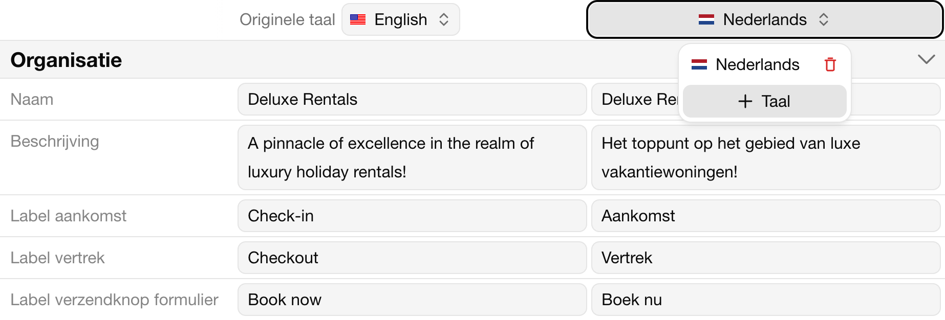 Taal toevoegen