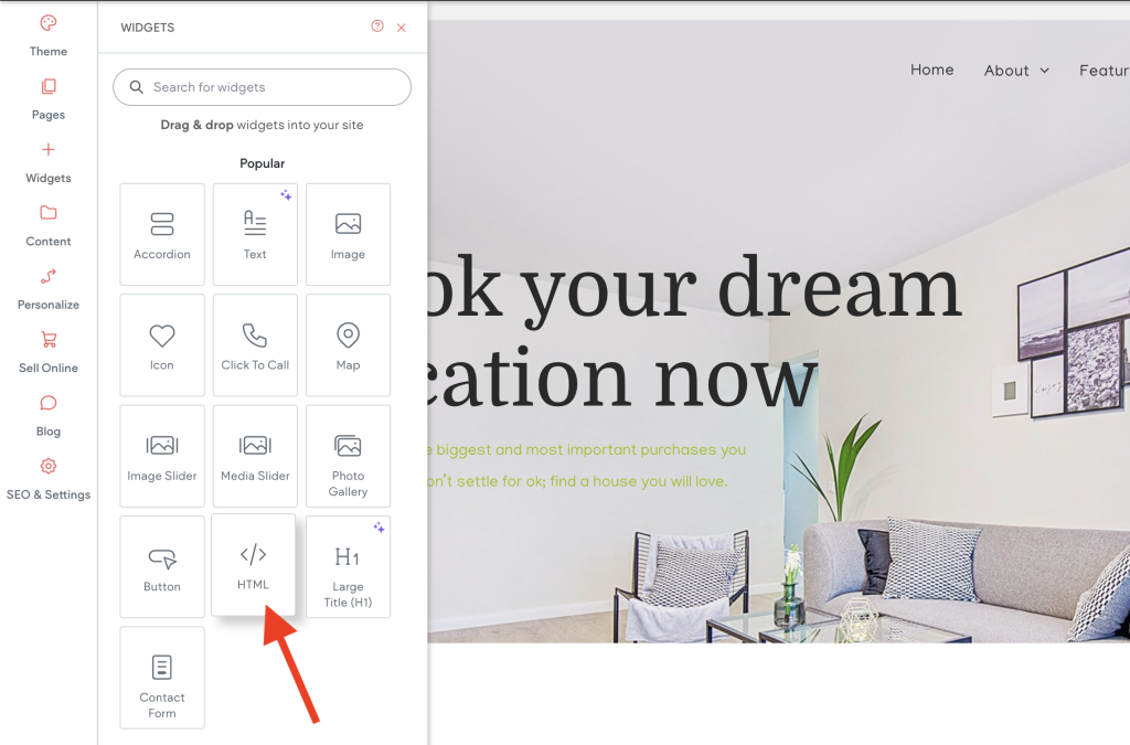 HTML widget