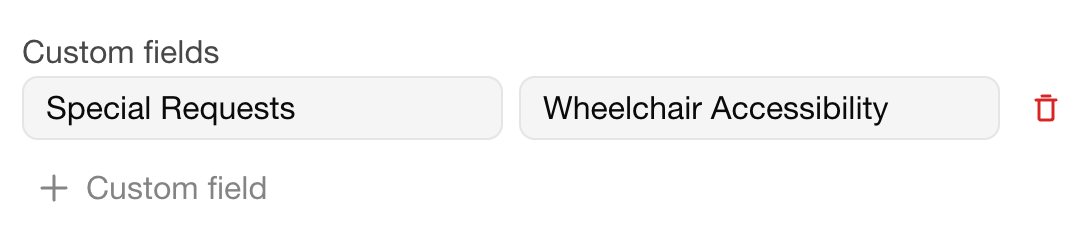 Custom fields for a contact