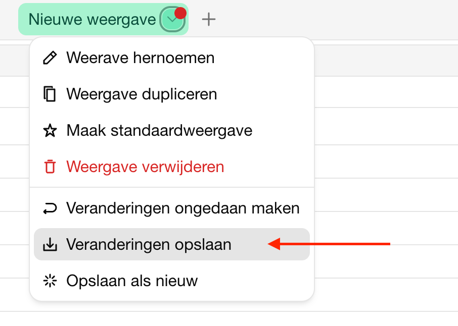 Weergave opslaan