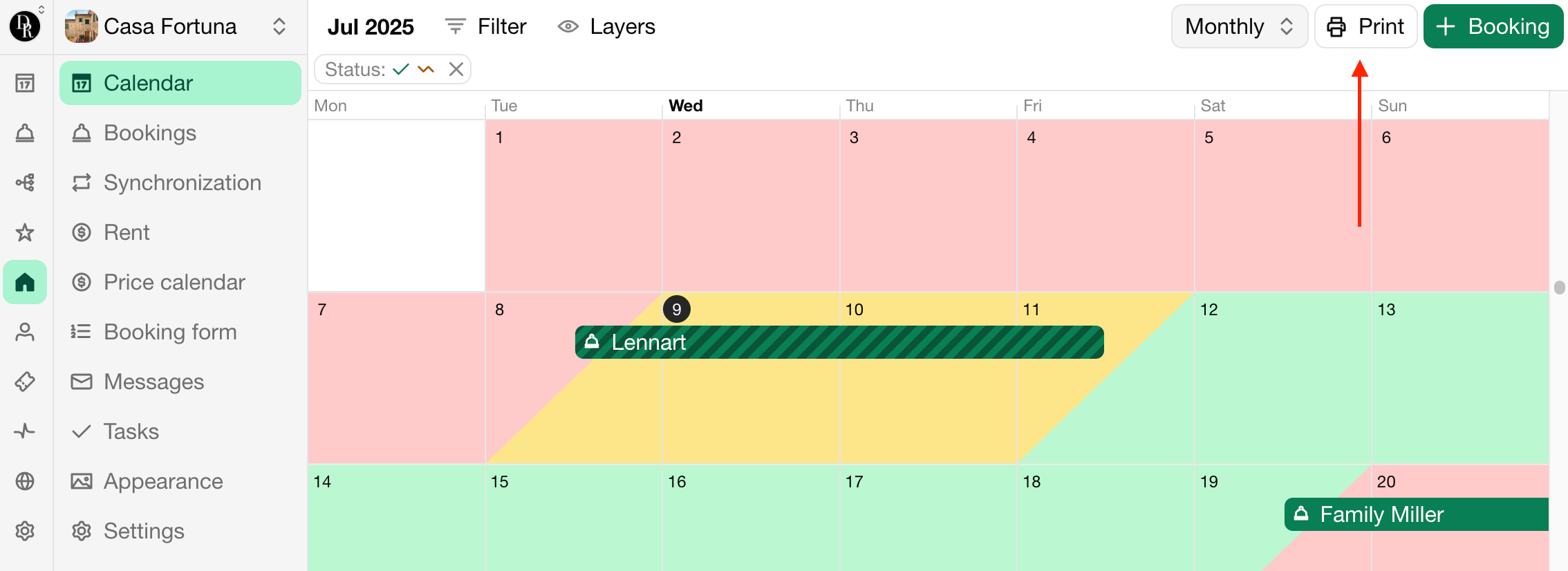 Print calendar