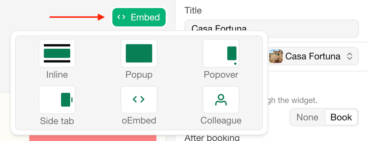 Create a widget | Bookingmood docs