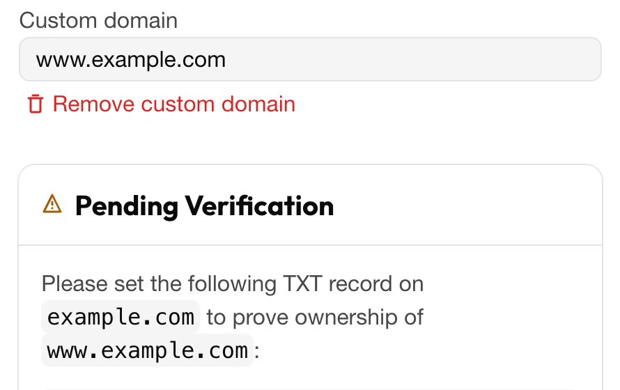 Custom domain