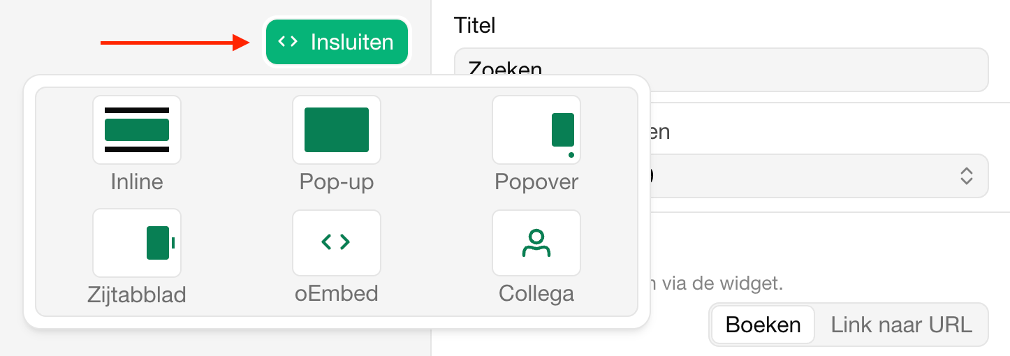 Widget insluiten