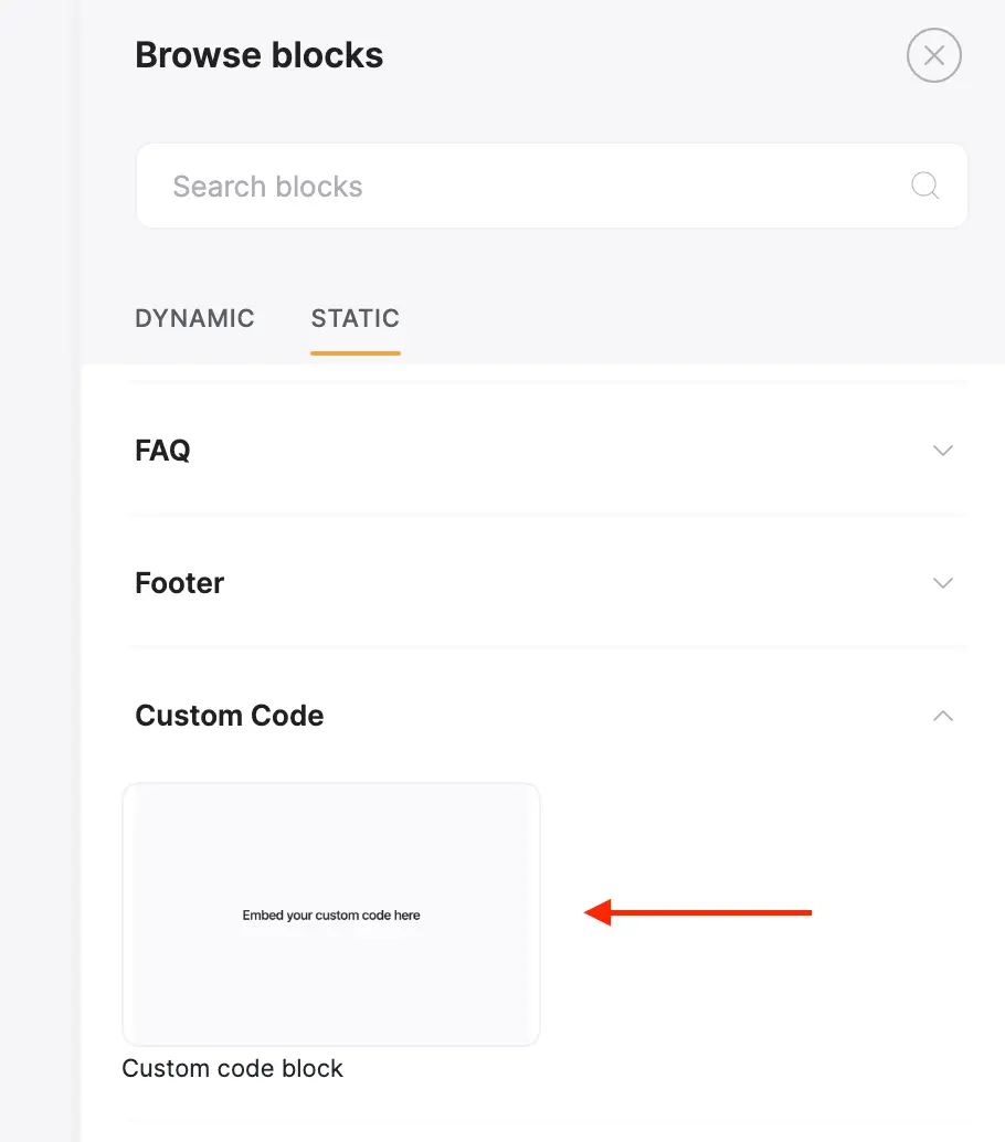 Custom Code block