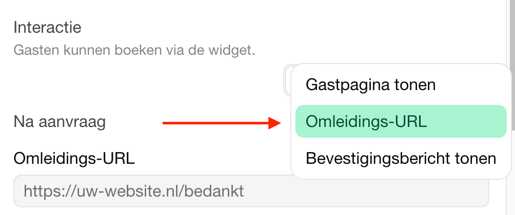 Omleiden na boeking