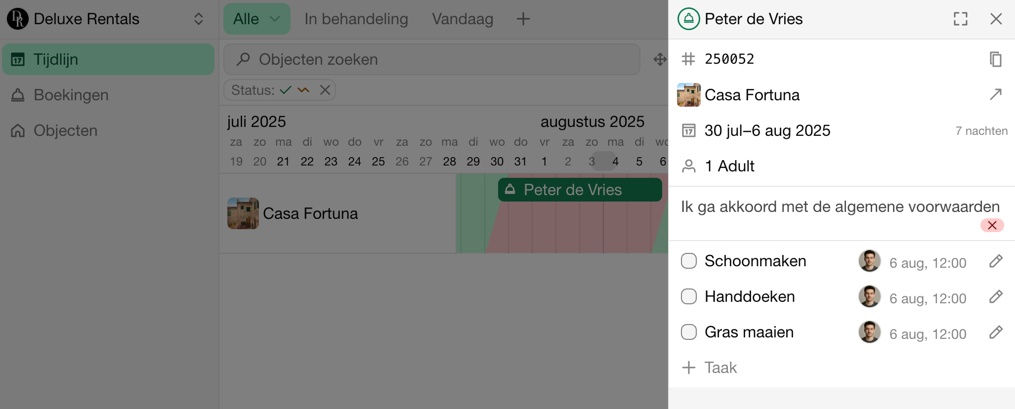 Dashboard voor schoonmakers