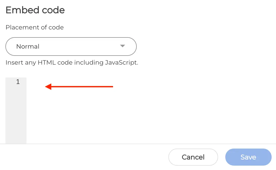 Insluitcode plakken