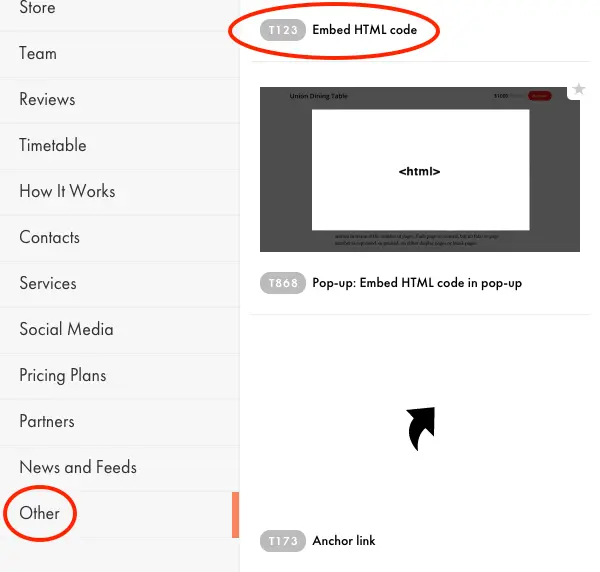 Embed HTML code